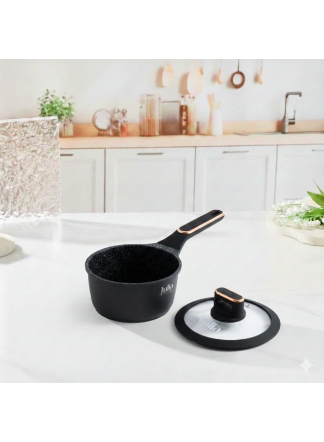 جوليا قدر جوليا إيليت برو بلس 16 سم مع غطاء - أسود - جرانيت أسود غير لاصق - مناسب للطهي بالحث - Image 3